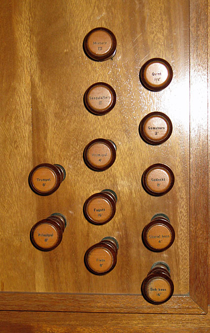 Stop jambs and builder's nameplate