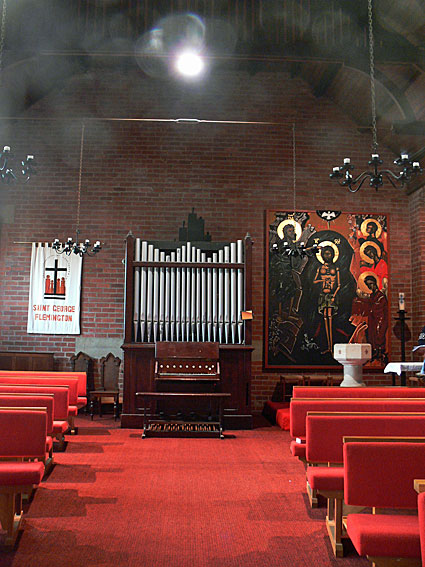 St George's Church, Travancore: the organ, viewed from the nave before the renovation work