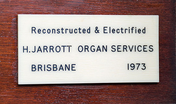Jarrott's 1973 detached console nameplate