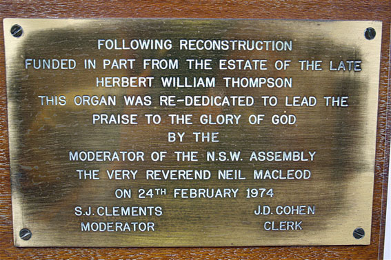 Randwick Presbyterian Church Organ