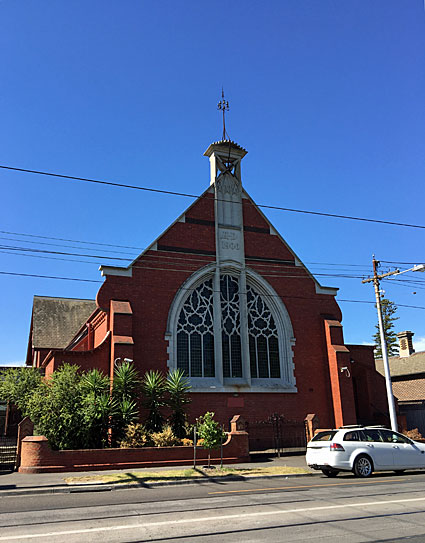 Malvern Presbyterian Church: façade facing Wattletree Road